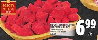 Metro Red grill boneless stewing beef cubes value pack offer