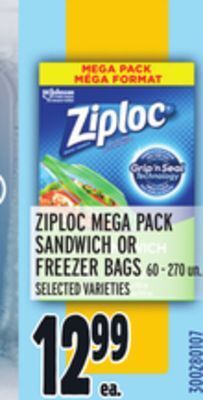Metro Ziploc mega pack sandwich or freezer bags offer