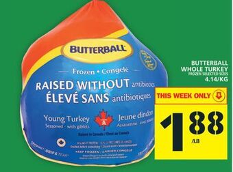 Food Basics Butterball whole turkey offer
