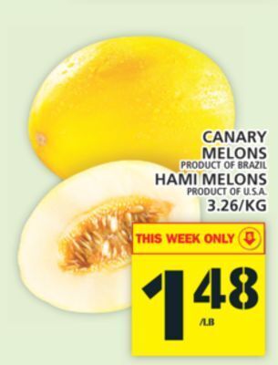 Food Basics Canary melons or hami melons offer