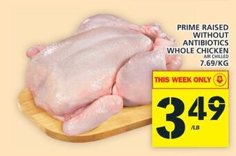 Food Basics Prime raised without antibiotics whole chicken offer