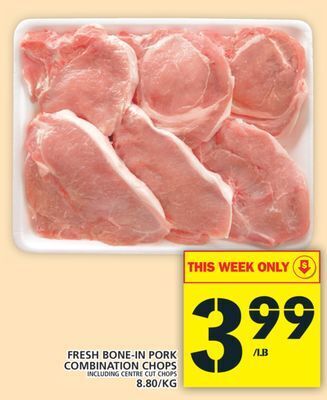 Food Basics Fresh bone-in pork combination chops offer
