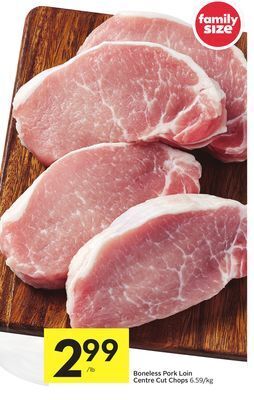Foodland Boneless pork loin centre cut chops offer