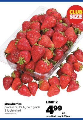 Real Canadian Superstore Strawberries, 2 lb clamshell offer