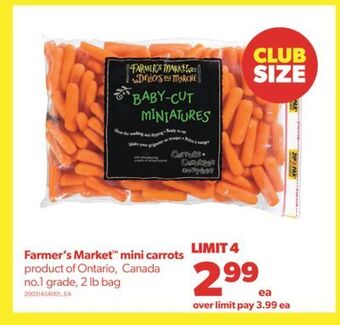 Real Canadian Superstore Farmer's market™ mini carrots, 2 lb bag offer