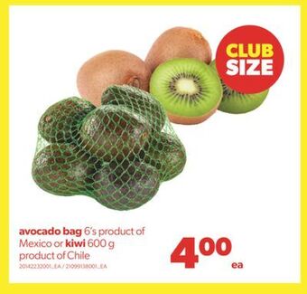 Real Canadian Superstore Avocado bag, 6's or kiwi, 600 g offer