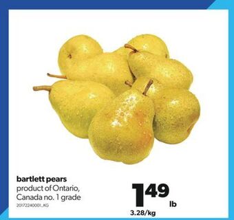 Real Canadian Superstore Bartlett pears offer