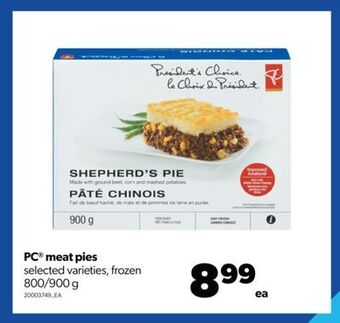 Real Canadian Superstore Pc® meat pies, 800/900 g offer