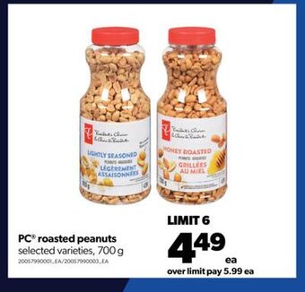 Real Canadian Superstore Pc® roasted peanuts, 700 g offer