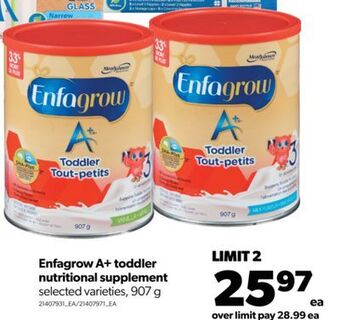 Real Canadian Superstore Enfagrow a+ toddler nutritional supplement, 907 g offer