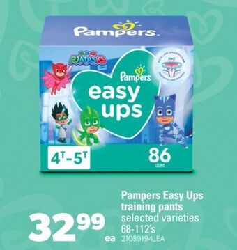 Real Canadian Superstore Pampers easy ups training pants, 68-112's offer