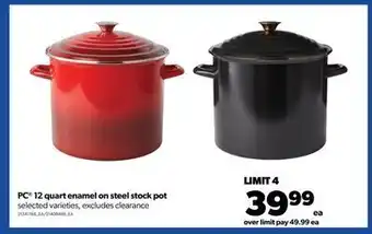 Real Canadian Superstore Pc® 12 quart enamel on steel stock pot offer
