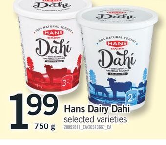 Fortinos Hans dairy dahi, 750 g offer