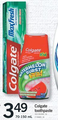 Fortinos Colgate toothpaste, 70-150 ml offer