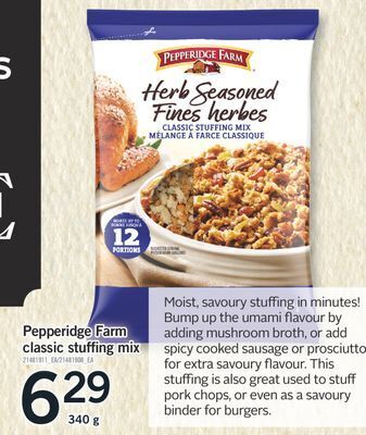 Fortinos Pepperidge farm classic stuffing mix, 340 g offer