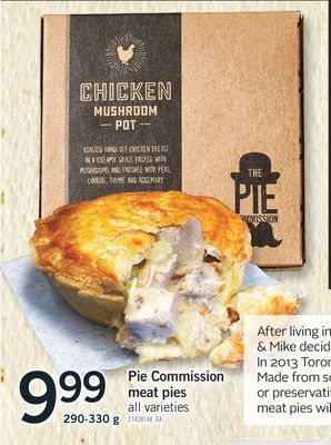 Fortinos Pie commission meat pies, 290-330 g offer