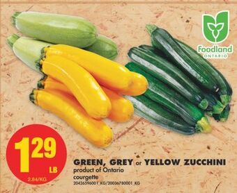 No Frills Green, grey or yellow zucchini offer