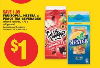 No Frills Fruitopia, nestea or peace tea beverages, 1.75 l offer