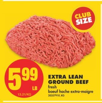 No Frills Extra lean ground beef offer
