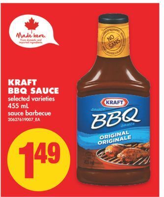 No Frills Kraft bbq sauce, 455 ml offer