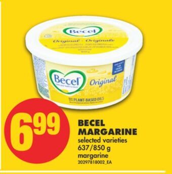 No Frills Becel margarine, 637/850 g offer