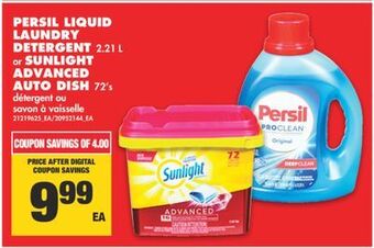 No Frills Persil liquid laundry detergent 2.21 l or sunlight advanced auto dish 72's offer