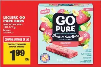No Frills Leclerc go pure bars, 140-175g offer