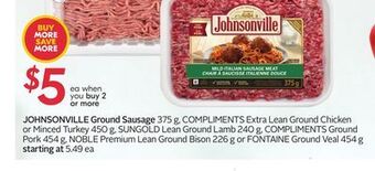 Sobeys Johnsonville ground sausage offer
