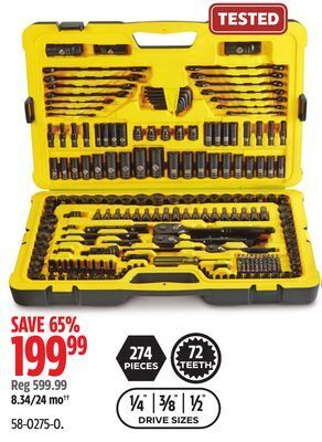 Canadian Tire Stanley black chrome socket sets offer