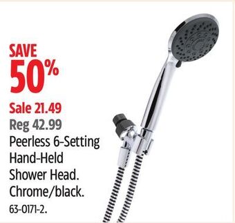 Canadian Tire Peerless 6-setting hand-held shower head offer