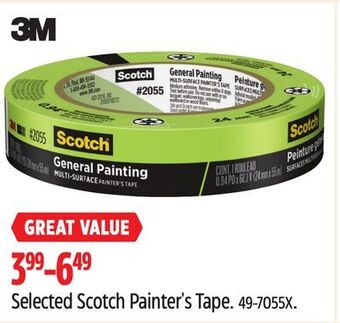 Canadian Tire Scotch selected scotch painter's tape offer