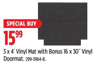 Canadian Tire Korhani studio 3 x 4´ vinyl mat with bonus 16 x 30˝ vinyl doormat offer