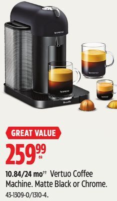 Canadian Tire Nespresso vertuo coffee machine offer