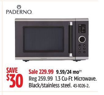 Canadian Tire Paderno 1.3 cu-ft microwave offer