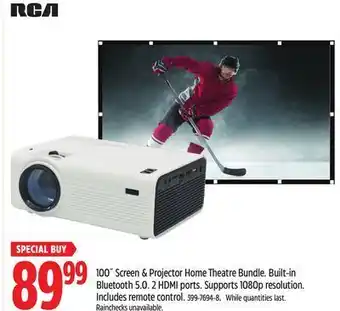 Canadian Tire Rca 100˝ screen & projector home theatre bundle. offer