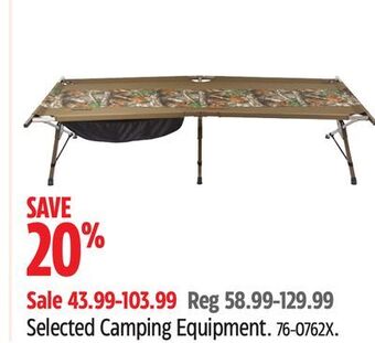 Canadian Tire Selected camping equipment offer