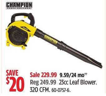 Canadian Tire Champion 23cc leaf blower offer