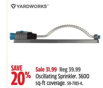 Canadian Tire Yardworks oscillating sprinkler offer
