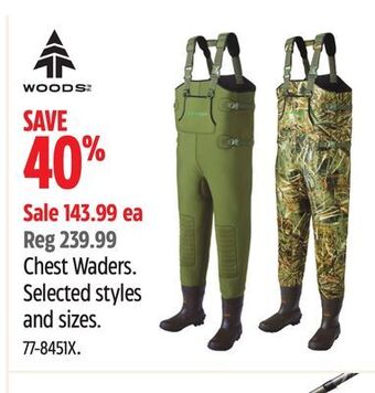 Canadian Tire Woods chest waders offer