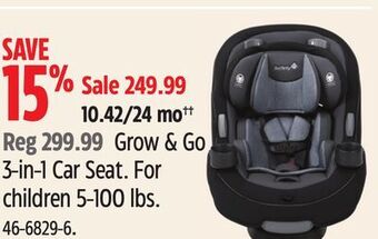 Canadian Tire Safety 1st grow & go 3-in-1 car seat offer