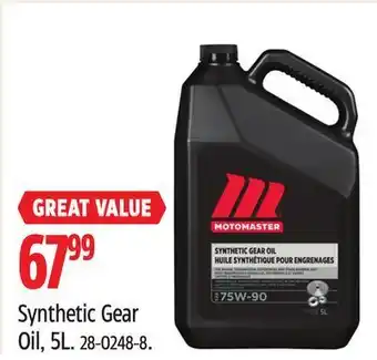 Canadian Tire Motomaster synthetic gear oil, 5l offer