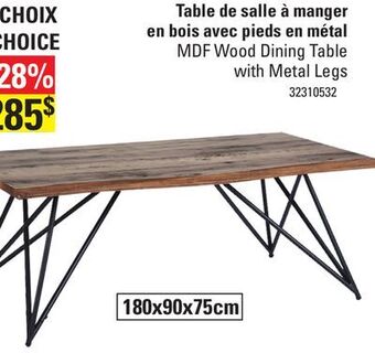 Sushi Shop Mdf wood dining table with metal legs offer