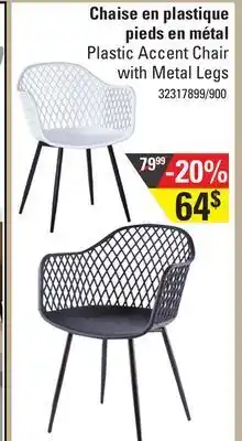Sushi Shop Plastic accent chair with metal legs offer