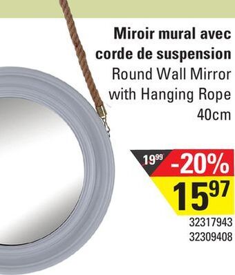 Sushi Shop Round wall mirror with hanging rope offer