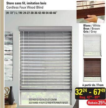 Sushi Shop Cordless faux wood blind offer