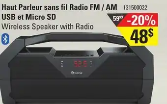 Sushi Shop Borne fm / am usb et micro sd wireless speaker with radio offer