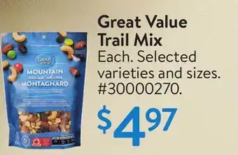 Walmart Great value trail mix offer