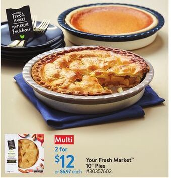 Walmart Your fresh market™ 10" pies offer