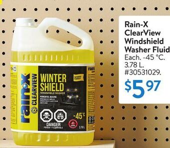Walmart Rain-x clearview windshield washer fluid offer