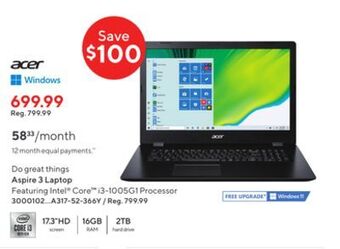 Staples Acer aspire 3 laptop offer